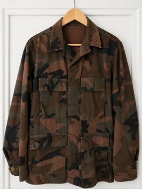 Men's Camouflage Field Jacket - Brown Camo Size S